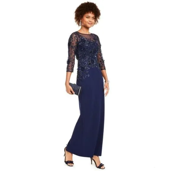 Adrianna Papell | Dresses | Adrianna Papell Sequined Floral Beaded Illusion Column Yoke Neck Evening Gown | Poshmark Adrianna Papell | Dresses | Adrianna Papell Sequined Floral Beaded Illusion Column Yoke Neck Evening Gown | Poshmark